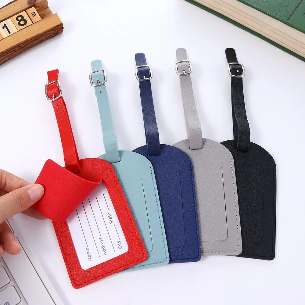 

Portable PU Leather Airplane Check-in Holiday Travel Airplane Suitcase Tag Travel Accessories Boarding Pass Luggage Tag