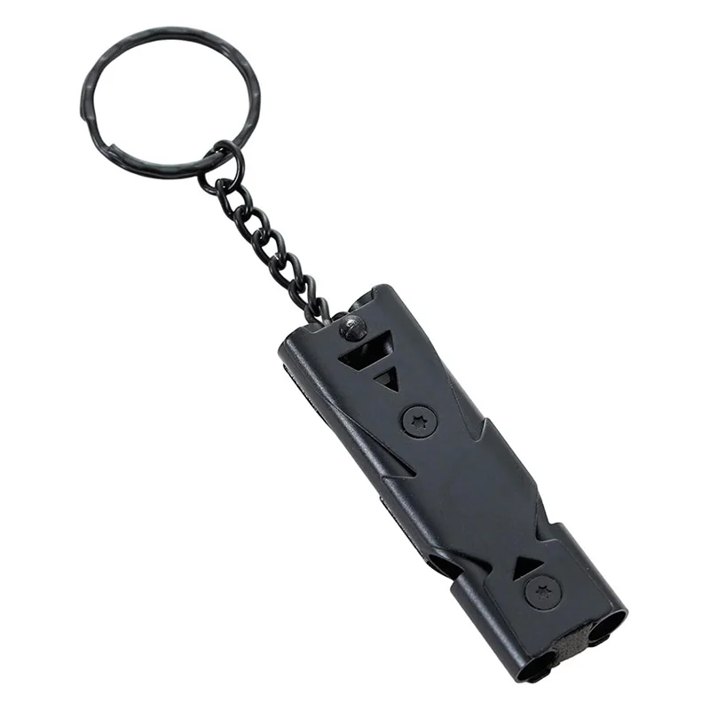 Emergency Whistling Double Tube Whistle Lifesaving Emergency SOS Keychain Whistle Keyring for Survival Outdoor Hiking Camping