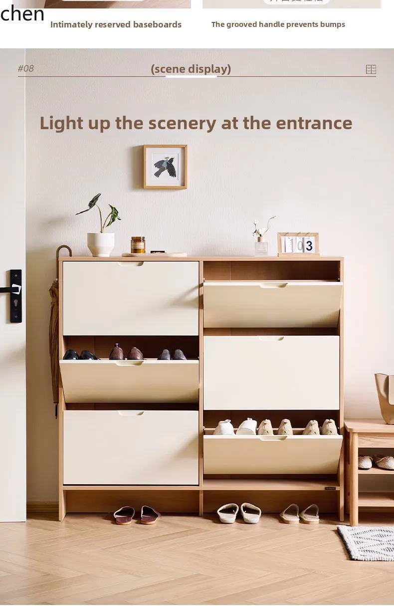 ZML home log tipping bucket shoe cabinet new home entrance entrance entrance cabinet