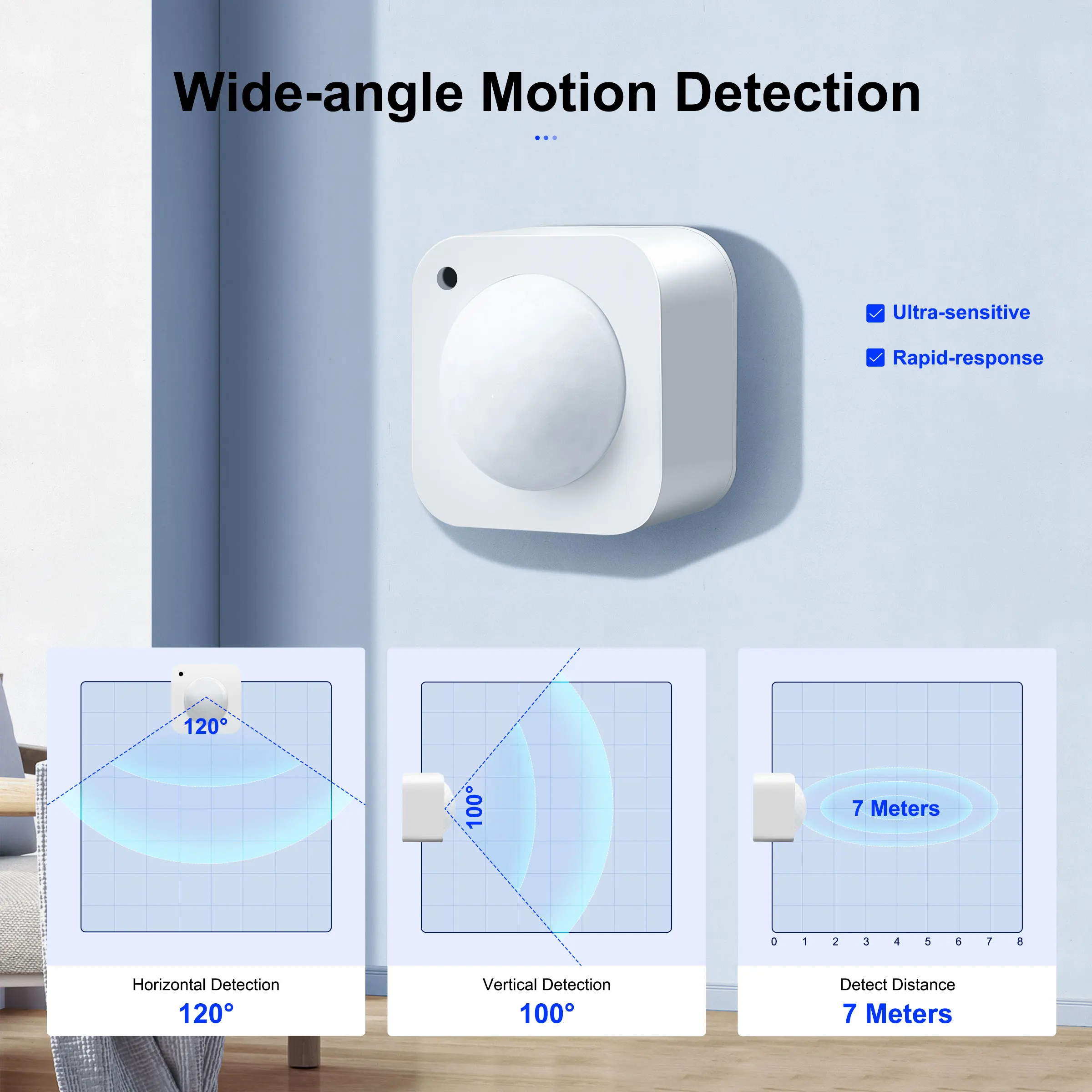 Kemek Tuya ZigBee PIR Motion Sensor Smart Human Movement Detector Built-in Light Sensor for Home Security Works Smart Life APP