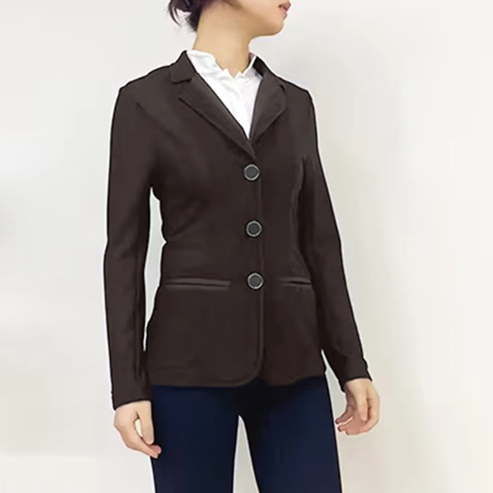 MXLLINA Breathable Equestrian Jacket ผู้หญิงตาข่าย Horse Rider แสดงแจ็คเก็ตการแข่งขัน 4 ทิศทางยืดขี่ม้าเสื้อผ้า