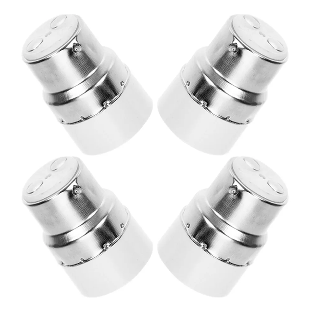 4Pcs B22 to E14 Light Bulb Socket Converter Adapter High Temperature Resistant Lamp Socket Adapter for Home Office Commercial