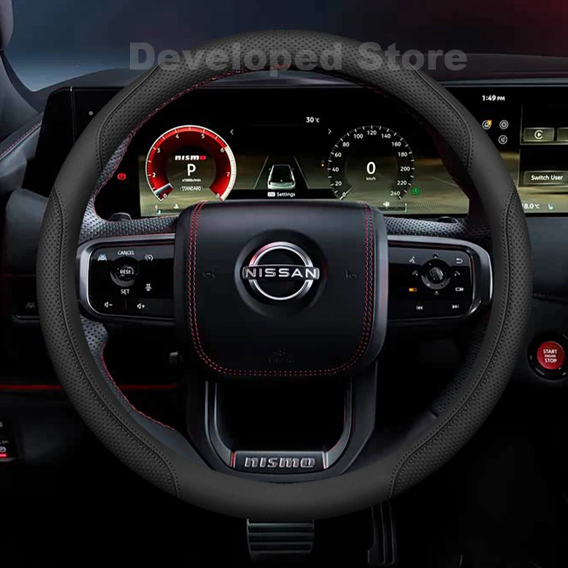 Car Steering Wheel Cover For new Nissan Patrol Y62 Y63 Nismo 2026-2012 Leather Auto Steering Wheel Nissan Patrol Accessories