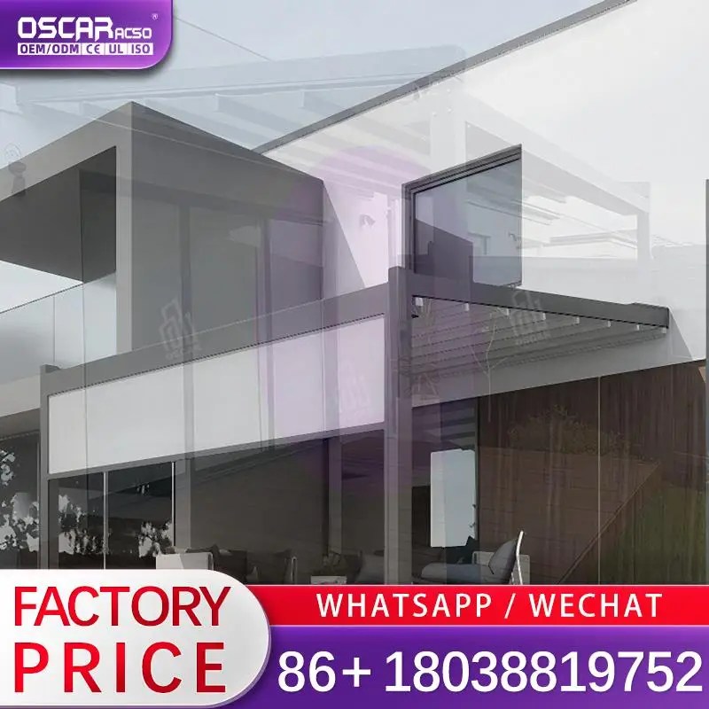 

Hot Sale Retractable Waterproof Remote Controlled Flexible Electric Aluminum Alloy Frame Powder Coated Pergola for Garden Patio