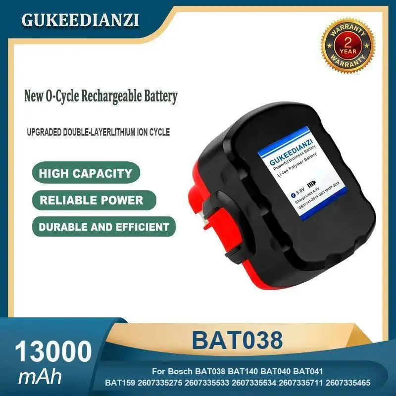 

13000mAh BAT038 Battery For Bosch BAT038 BAT140 BAT040 BAT041 BAT159 2607335275 2607335533 2607335534 2607335711 2607335465