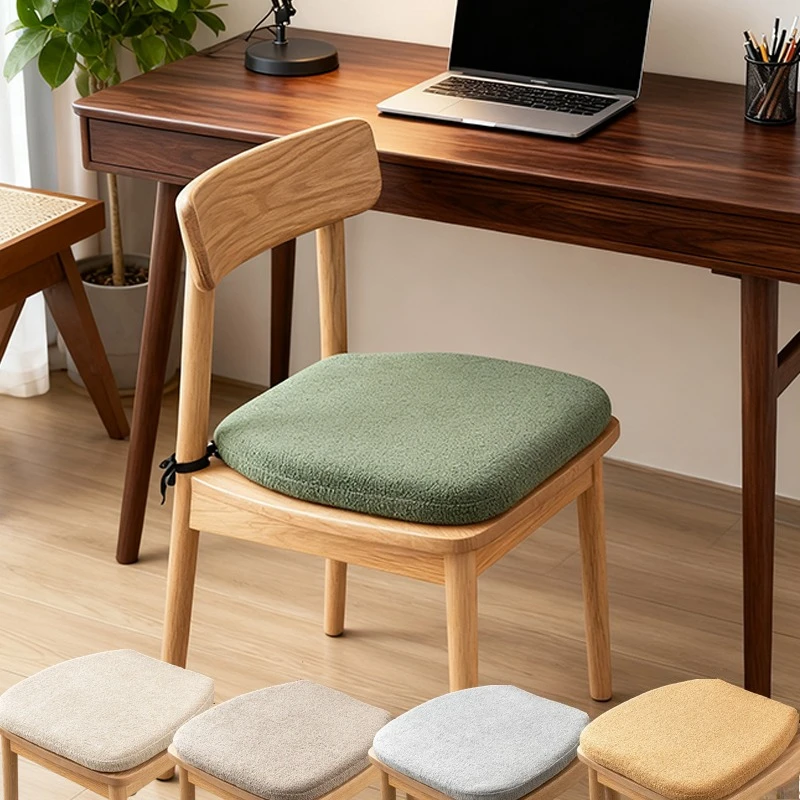 

1PC Anti Slip Solid Color Seat Cushion, Washable and Removable Anti Fouling Home Seat Cushion Suede Warm Decorative Seat Cushion