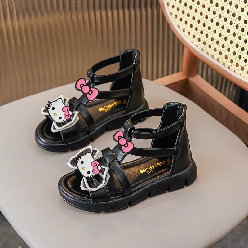 

Пляжная обувь Sanrio, новая модная обувь принцессы на мягкой подошве, детские сандалии hello kitty для девочек, летние студенческие тапочки для девочек