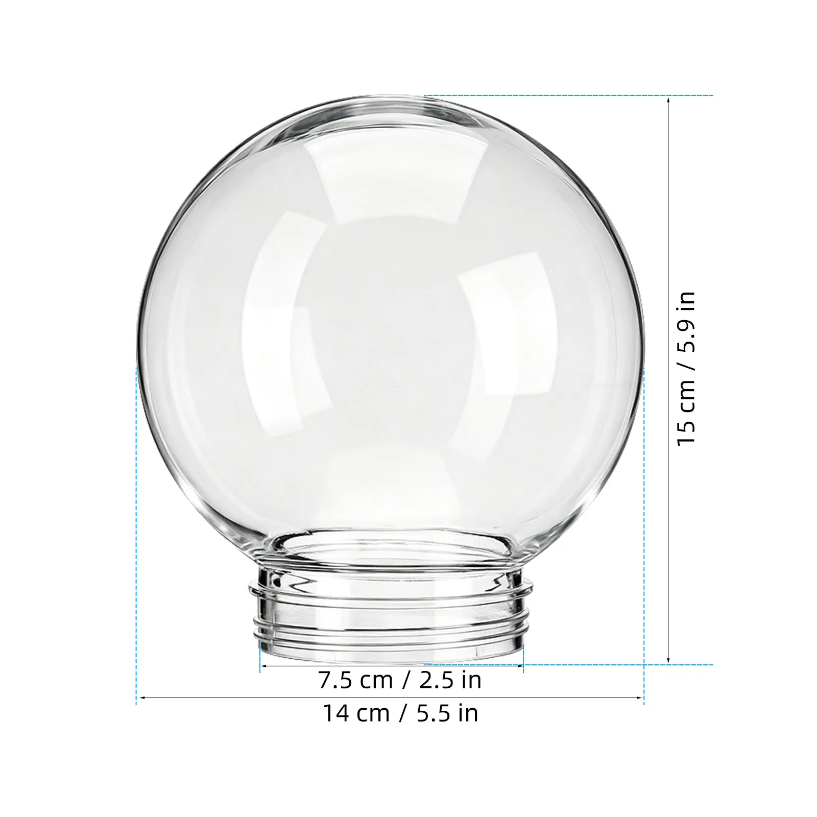 Clear Acrylic Spherical Lampshade Replacement for Outdoor Wall Lights Garden Patio Porch Streetlights Ceiling Fans Pendant