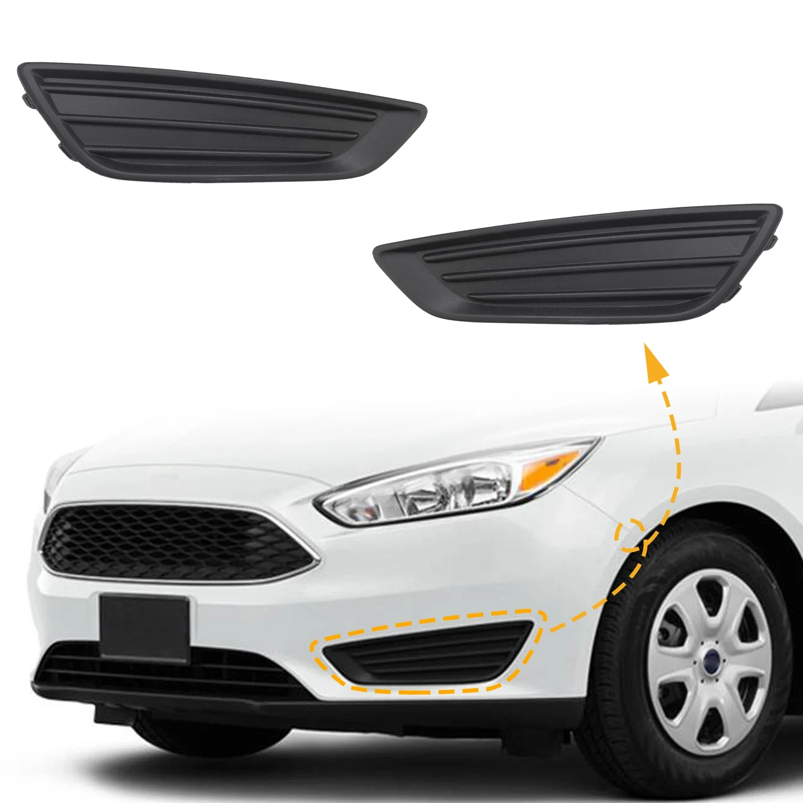 

Fog Light Frame Lamp Trim Grill Cover Under Front Bumper For Ford Focus 2015-2018 FO1038150 FO1039150 Car Accessories