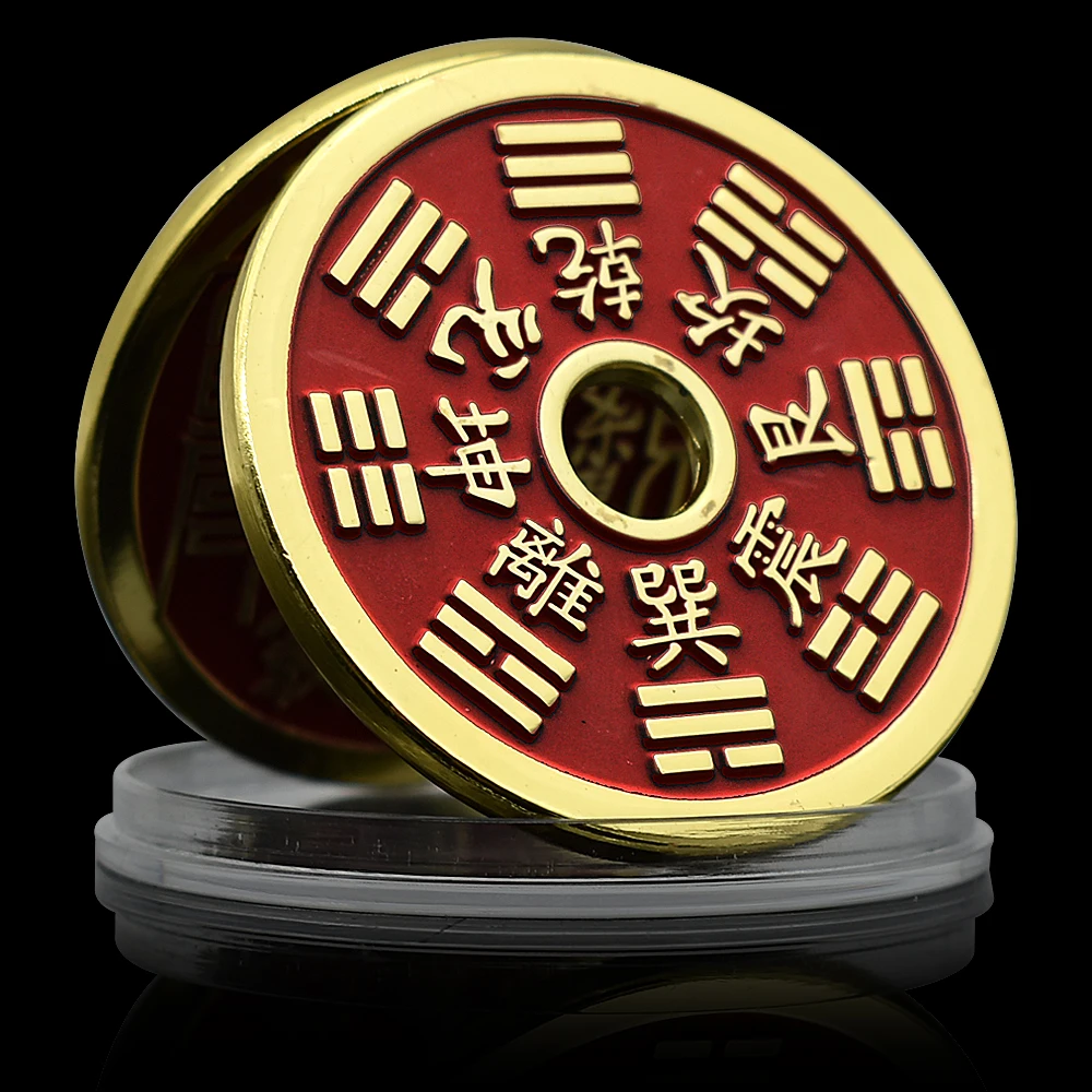 Chinese Eight Trigrams Gold Coin Dispel Bad Luck A Talisman That Blesses Good Luck Commemorative Medal Festival Gift