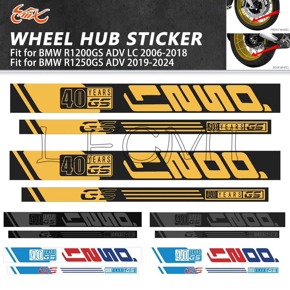 

Fit for BMW R1250GS R 1250 GS ADV GSA 2019-2024 R1200GS Adventure LC 2006-2018 Motorcycle Wheel Rim Sticker Decoration Decals