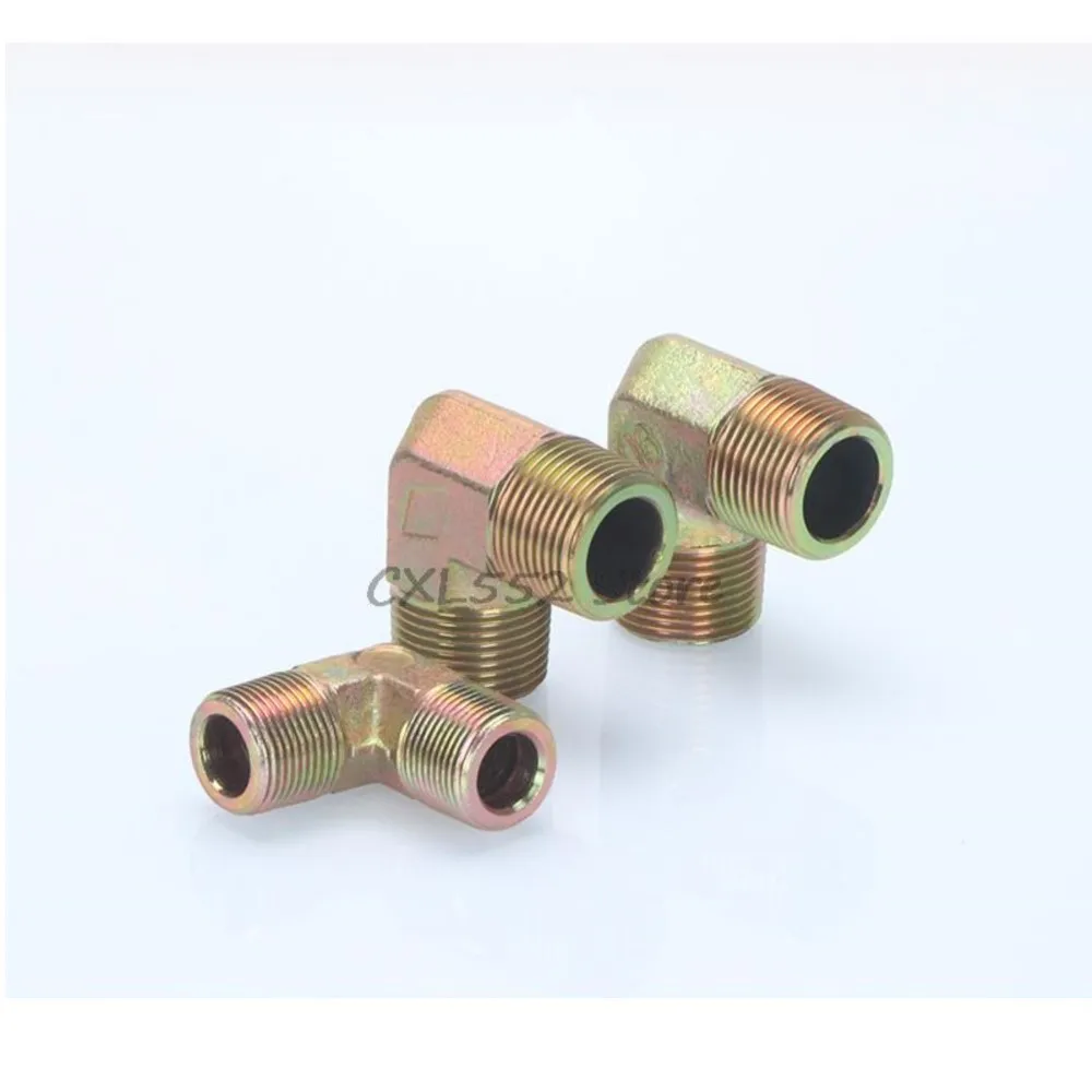 Coude hydraulique pour tuyau d'huile haute pression, filetage mâle 1/4 ", 3/8 ", 1/2 ", 3/4 ", diamètre égal ou variable, 1 pièce