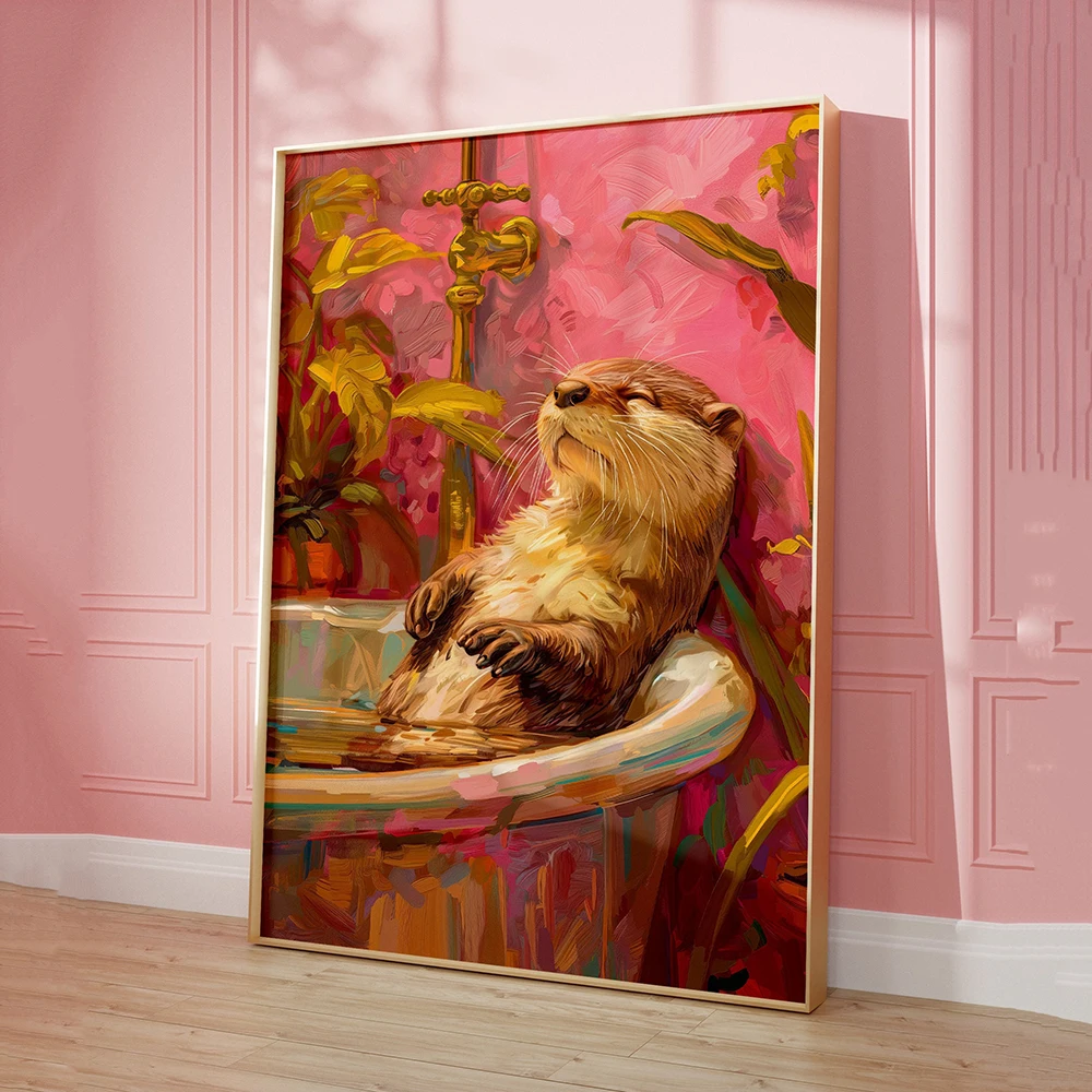 Funny Bathroom Sign Posters Pink Retro Getting Shit Done Quote Canvas Prints Art Painting Wall Pictures for Toilet WC Home Decor