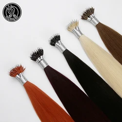 Fee Remy Hair 0.5G/Strand 12/14 Inch Real Remy Nano Ring Tip Human Hair Extensions Zijdeachtige Rechte Micro Kralen Haar Op Capsule