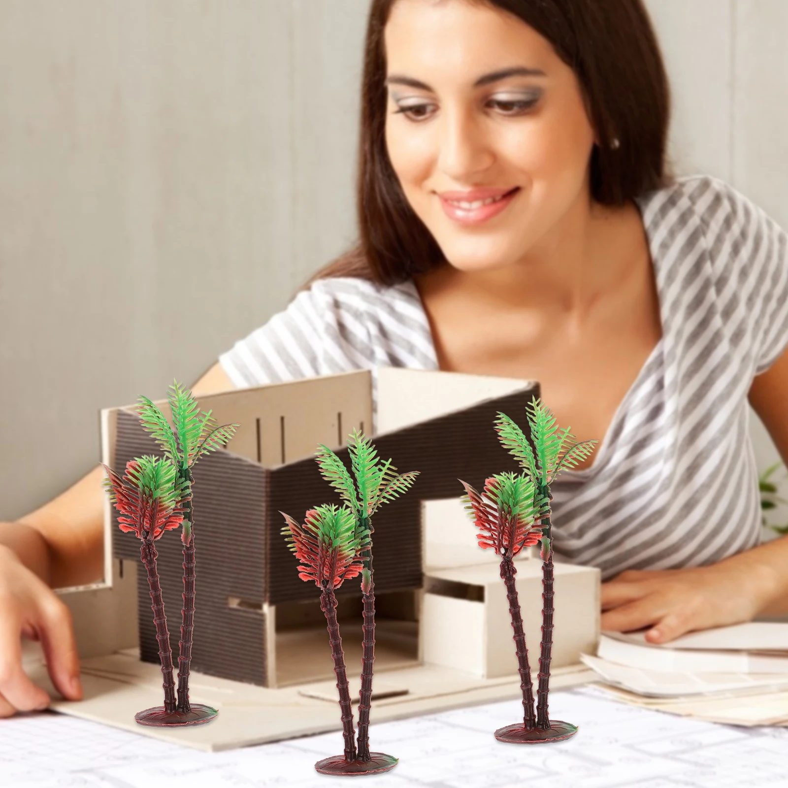 

20pcs Coconut Realistic Micro Landscape Ornament Sand Table Tree Sand Table Tree Decor Eco-Friendly Plastic 16Cm