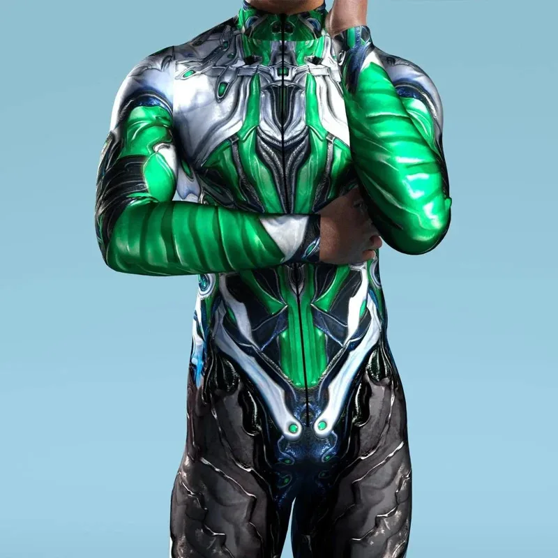 2025 Nuovi bambini e adulti Cool Cyber Warrior Armatura meccanica Tuta Punk Cosplay Tuta Steampunk Costume Halloween Pa