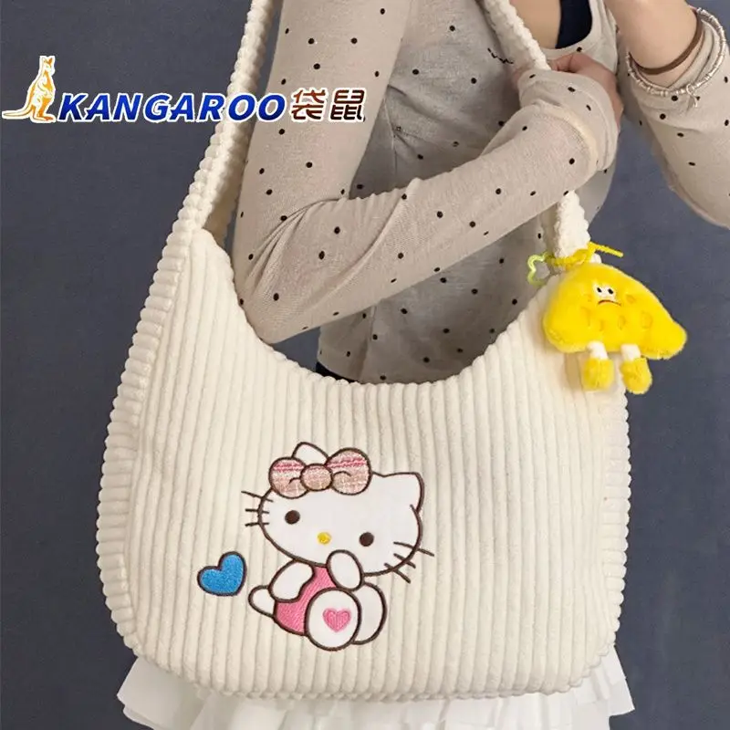 Sanrio 2024 New Fashionable and Cute Kuromi MyMelody Casual Shopping Shoulder Crossbody Handheld Tote Bag