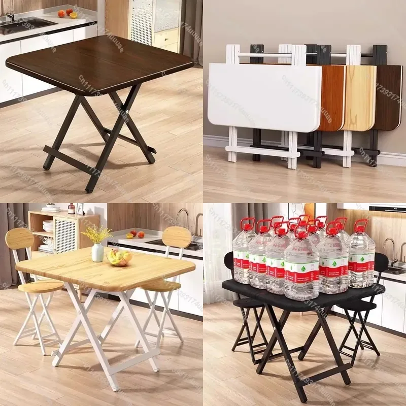 Portable Folding Dining Table 80x80cm Compact Square Lightweight with Carry Handle Easy Setup for Small Apartment Home Office