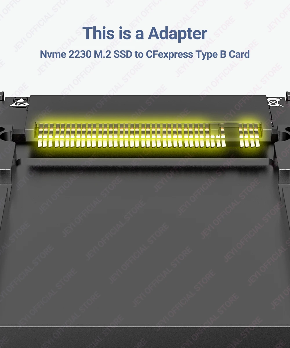 Jeyi 2230 m.2 nvme ssd zu cfe typ-b reiner kupfer adapter, erweiterungs speicher cf express karte für nikon z6/z7/z8/z9/d6, canon r3/r5c – Detail 5