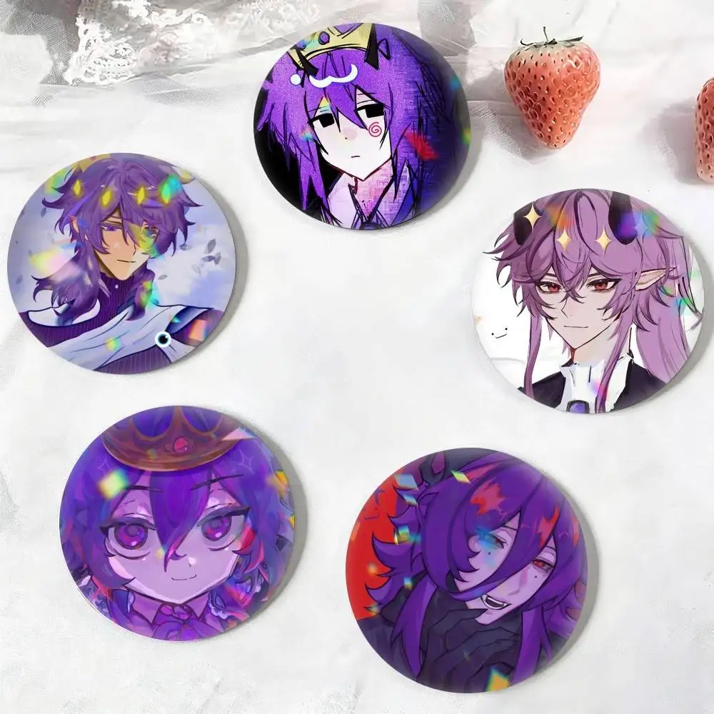 Long-haired purple-haired demon  25mm 32mm 44mm 58mm 75mm Brooches Badges Pins for Accessories Gift