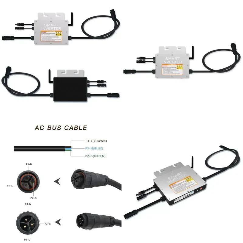500W Micro Intelligent Photovoltaic Grid Connected MPPT Inverter 120VAC 230VAC 20V 60VDC Cross Border Hot Sale