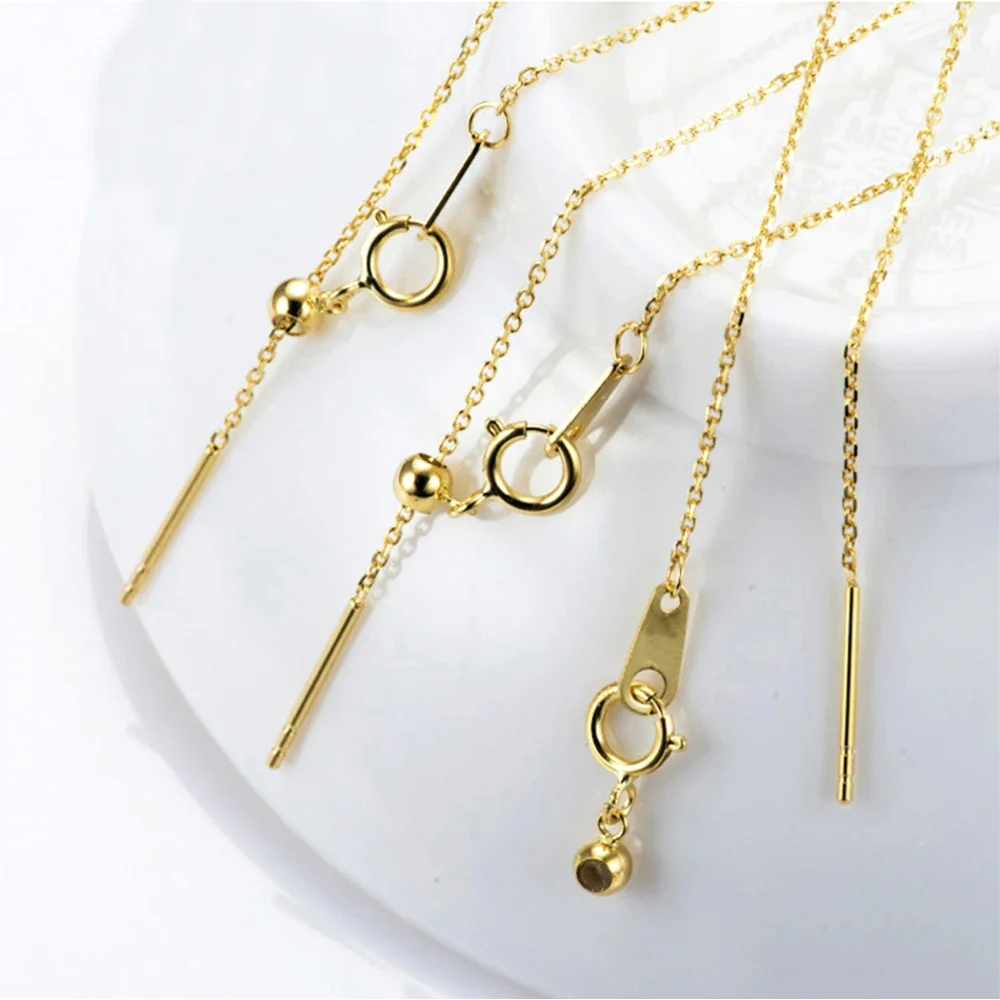 Adjustable Layered chains necklace 316L Stainless Steel Necklace Simple DIY Chains Without Pedants 45cm Simple Fashion Jewelry