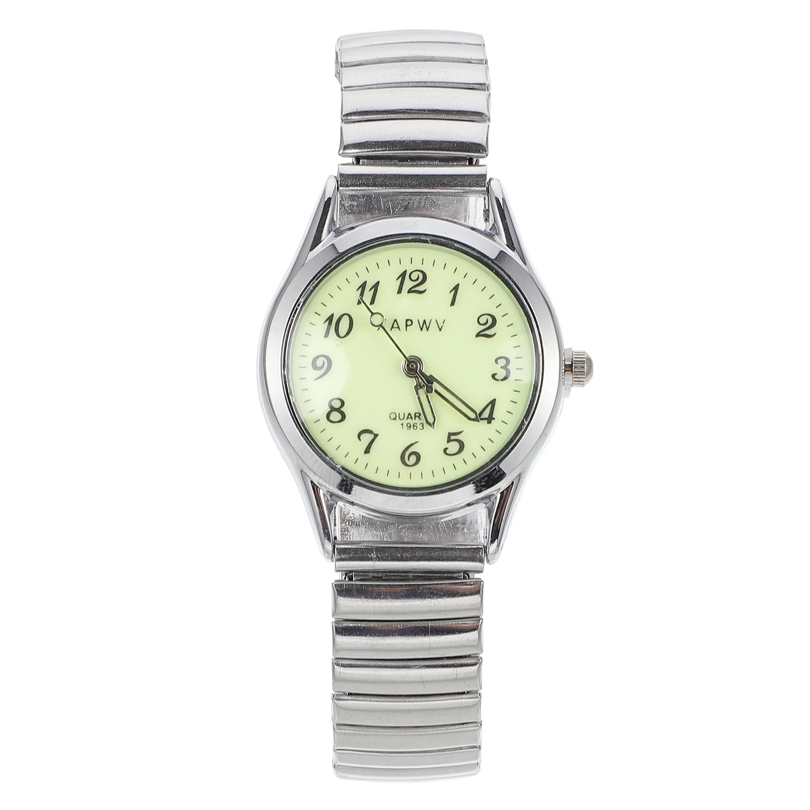 

Digital Watch Casual Wristwatch Elderly Silver Elastic Band The