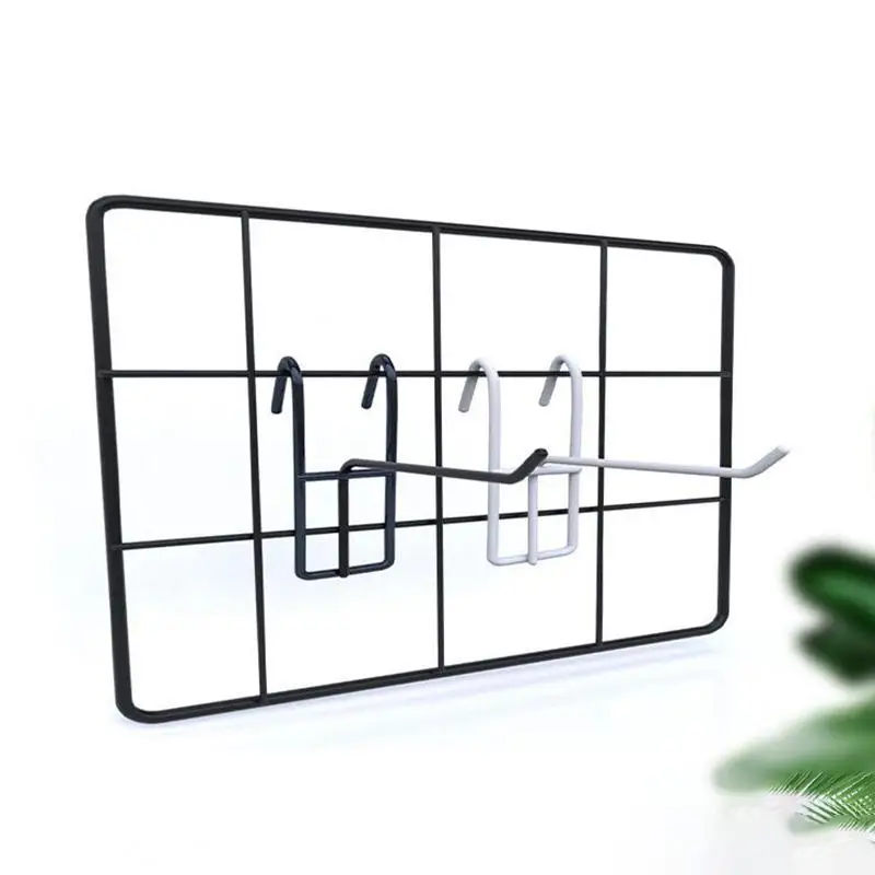 【S】10Pcs Reusable Mesh Panel Hangers Storage Hook Removable Universal Net Panel Hooks Store Grid Wall Bracket Display Hooks
