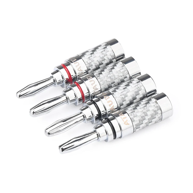 

8 PCS ATAUDIO Hifi Carbon Fiber Banana Plug High Quality Rhodium Plated Speaker Cable Banana Connector