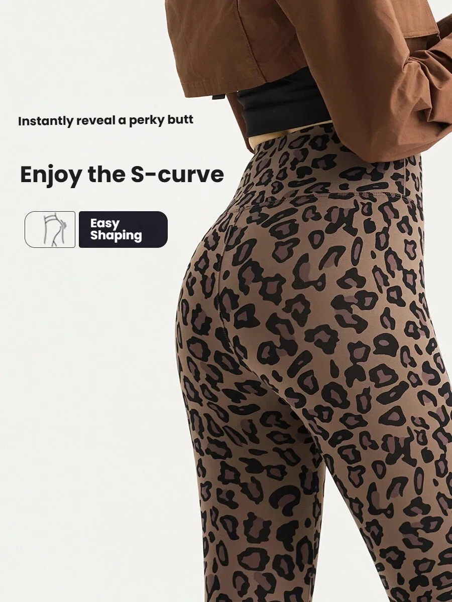Women's Leopard Print Shark Pants High-Waist Tummy Control Slimming Summer Yoga Fitness Leggings Gym Sportswear Woman Clothing