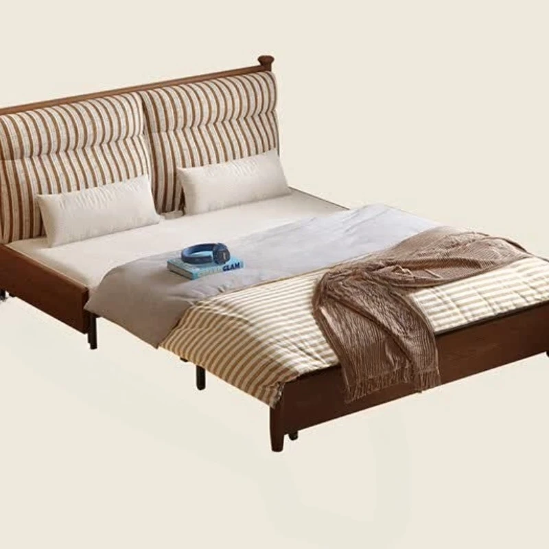 Solid wood sofa bed, retractable, integrated dual-use, small apartment study balcony sofa