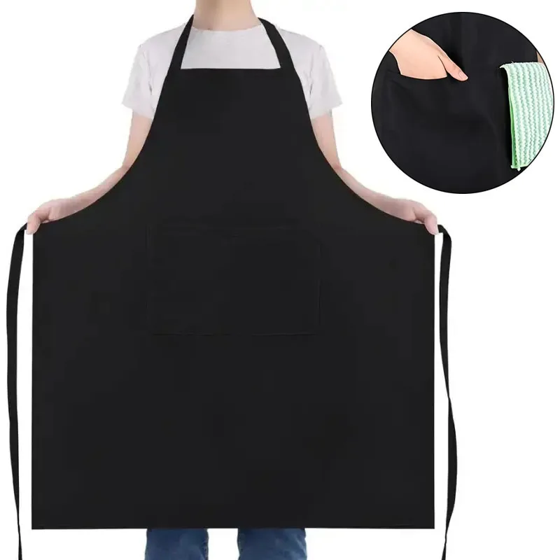 1 Stück Übergrößen-Schürze mit Tasche, Küchenschürze mit Verstellbarem Nackenband, Wasser- und Ölresistente Kochschürze für Männer und Frauen