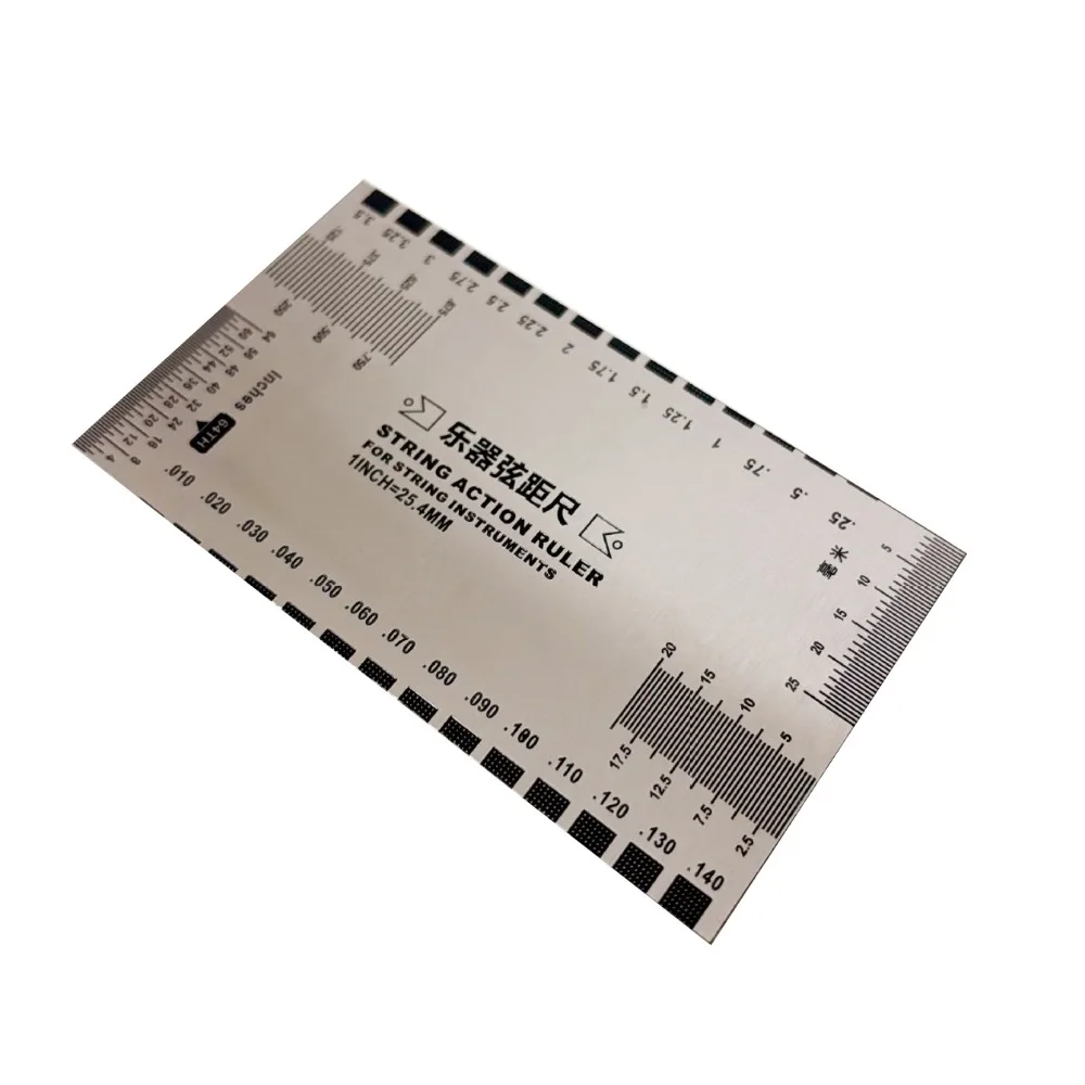 Stainless Steel String Action Gauge Silver Maintenance Tool String Measuring Ruler Precision Measuring