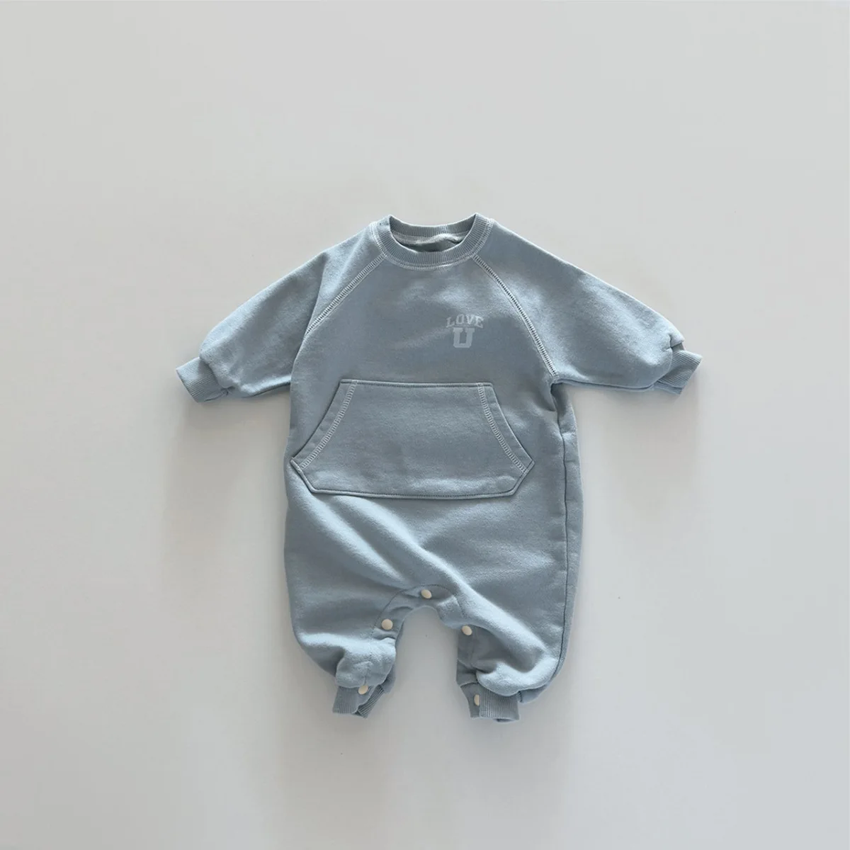 0-24Months Autumn New Baby Long Sleeve Romper Cotton Newborn Infant Letter Print Pocket Jumpsuit Toddler Boy Girl Clothes