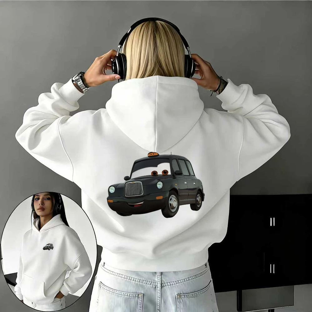 

Осенне-зимняя гоночная машина Disney, Лондонский такси, персонажи, 100% хлопок, теплая повседневная уличная толстовка с принтом для мужчин и женщин Y2k