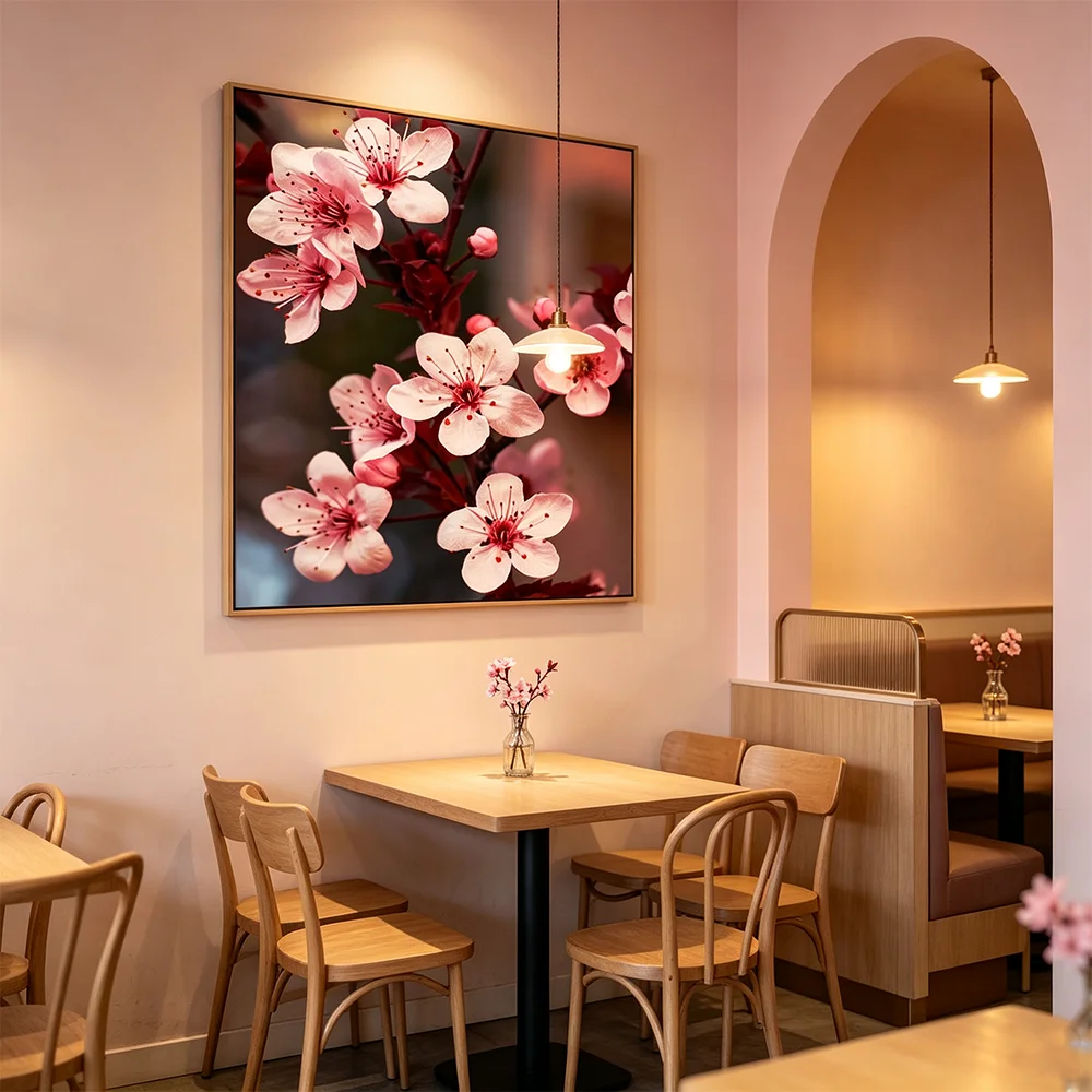 Canvas Wall Art Floral Flower Poster Print Picture for Kitchen Decorations Peach Blossom Canvas Painting Home Decor