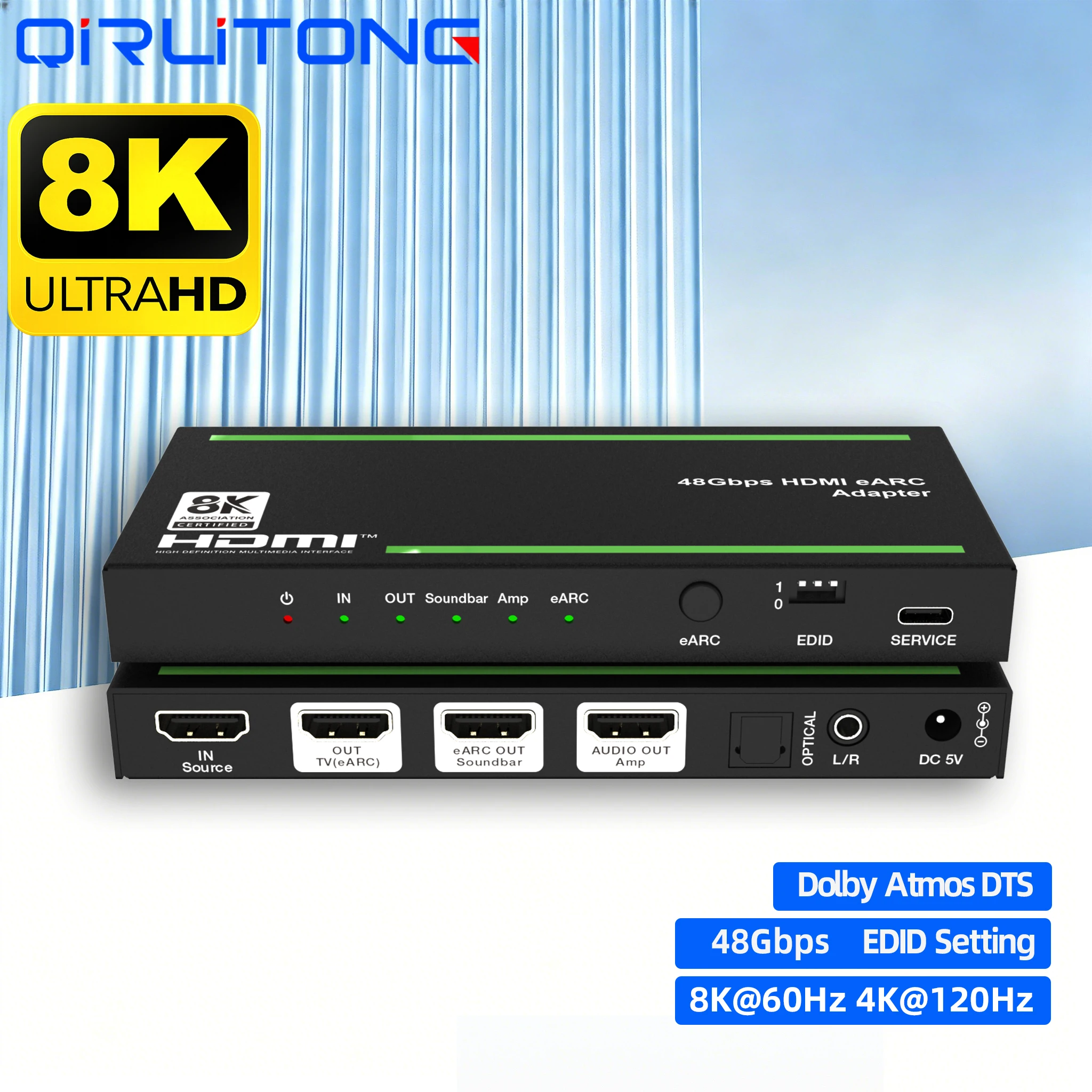 Audio Music Splitter - HDMI 1 in 2 out Audio