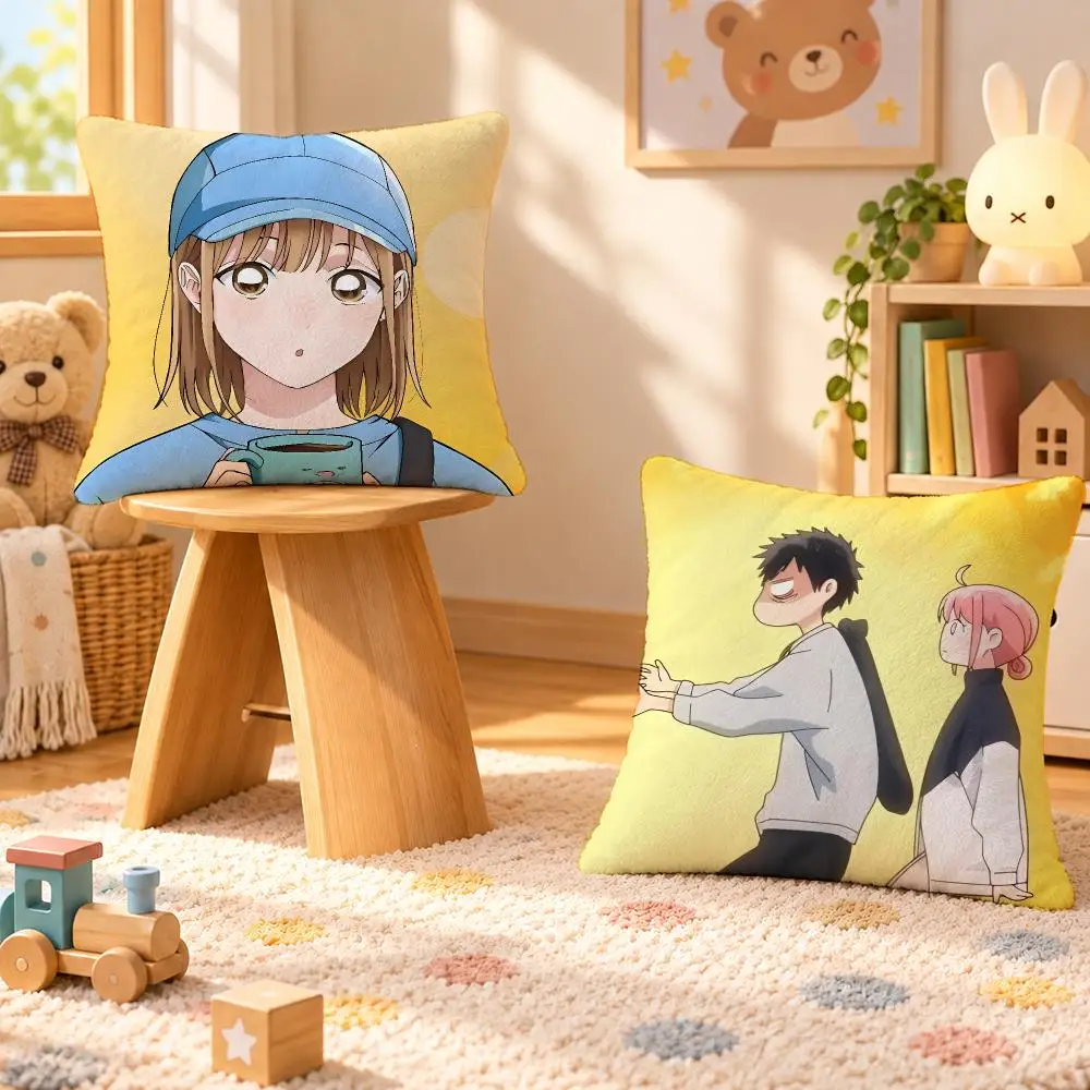 Anime Blue Box Romance Manga Cushion Cover Personalized Soft Plush Pillow Living Room Home Sofa Bedroom Office Car Cushion