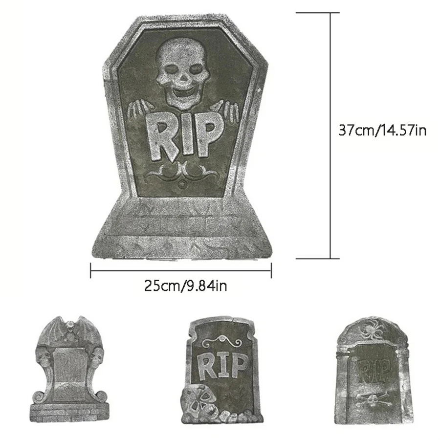 4 قطعة رغوة الهالوين مزق مقبرة شواهد القبور ديكور الهيكل العظمي قبر مسكون منزل حفلة المزحة الدعامة ساحة ديكورات المنزل في الهواء الطلق