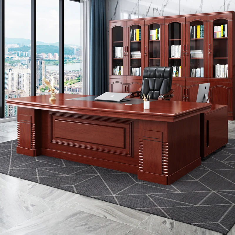 Boss table, simple desk, president table manager, supervisor table and chairs, new Chinese-style large desk, office furniture