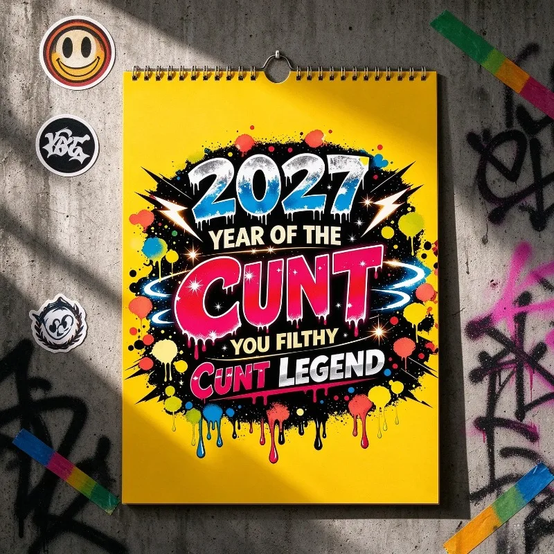 2027 Laminated Hanging Wall Planner Calendar, Funny Humor Cardstock Monthly Organizer, Desk Decor Gift for Office Study Room
