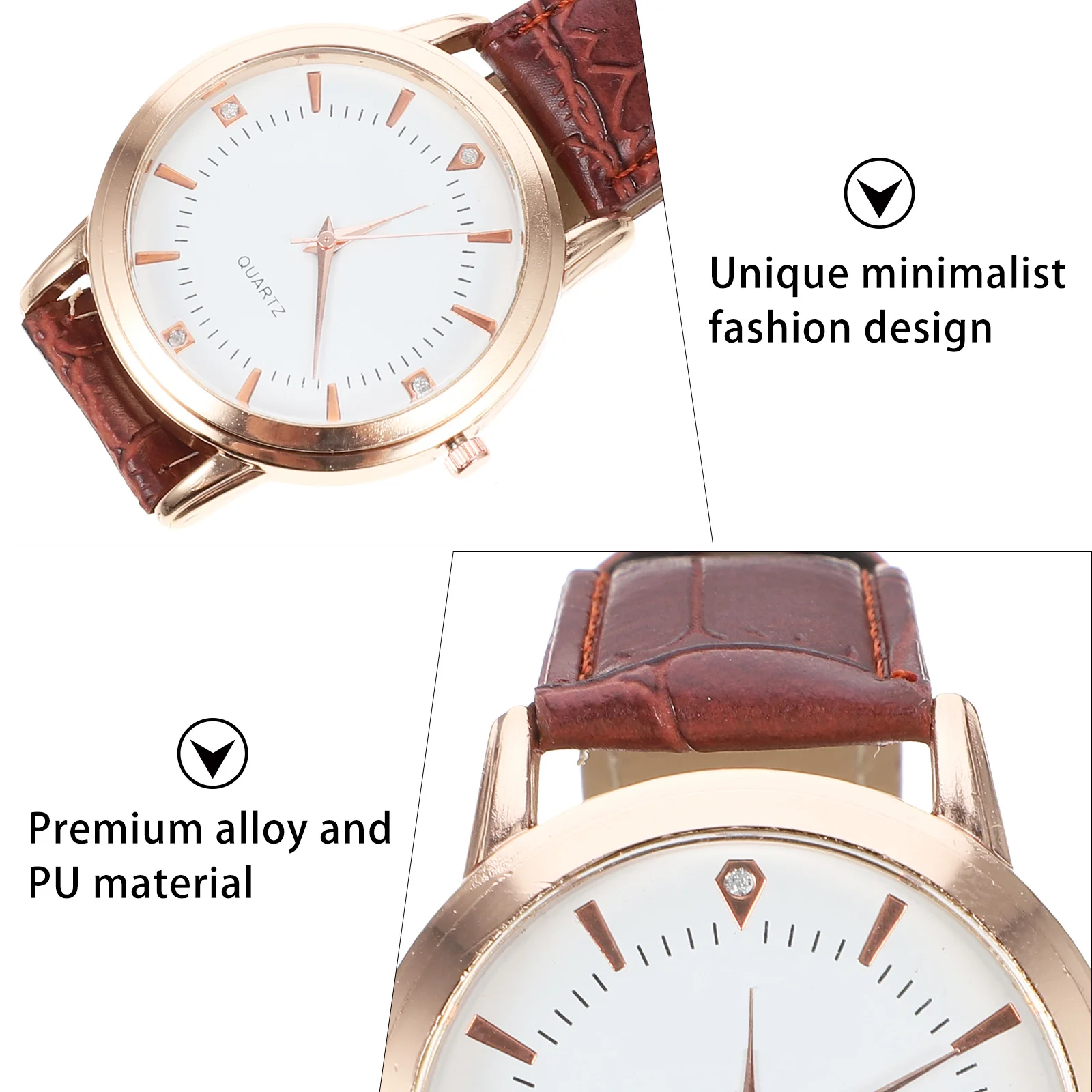 2 قطعة زوجين بو حزام موضة كوارتز ساعة اليد لعيد الحب ساعة معصم هدية مطابقة الساعات الفرقة التبعي #3