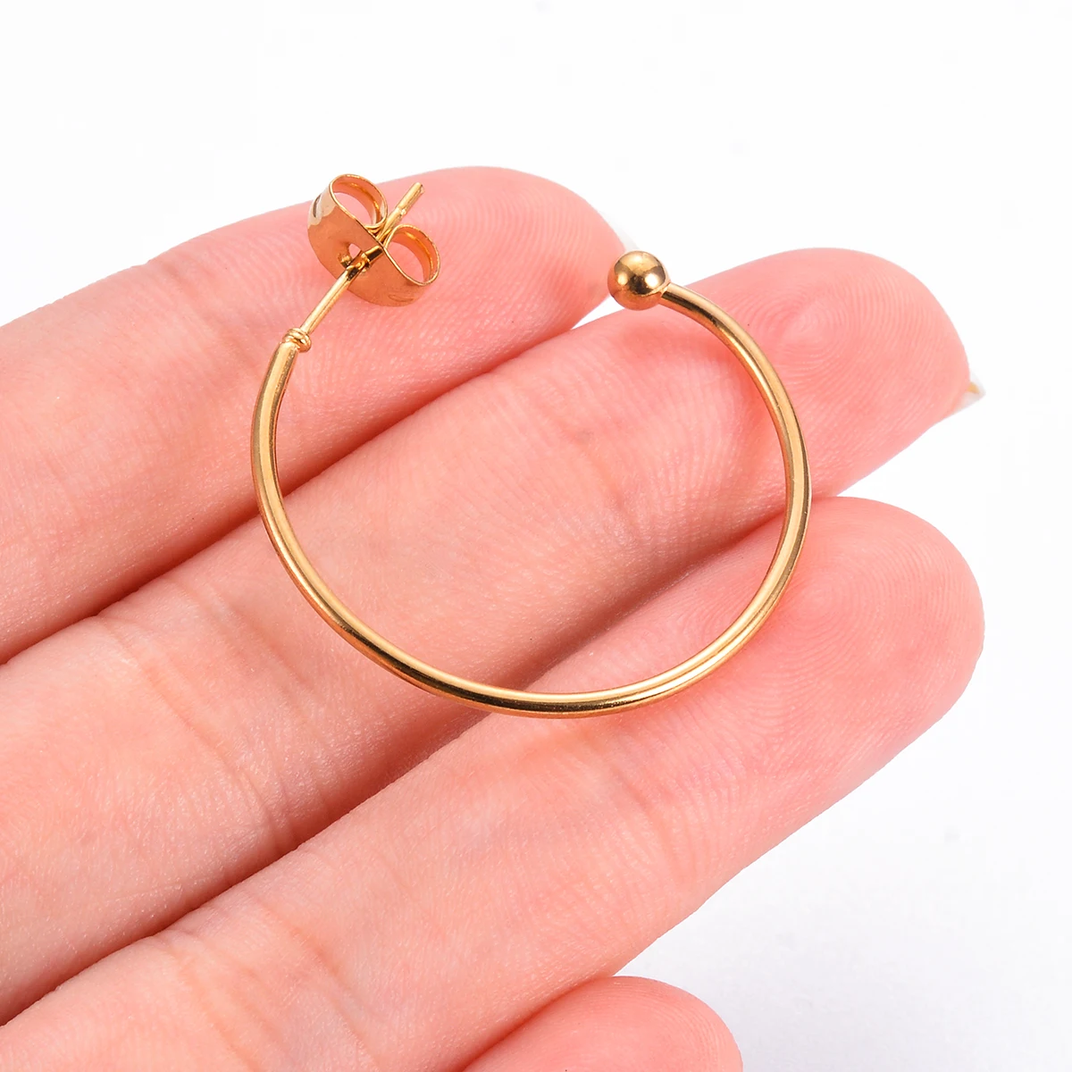 10 Stück Edelstahl C-förmige Ohrring-Schlaufen, Zubehör für DIY-Ohrringe, handgefertigte Ohrringe, Schmuckherstellung – Detail 6