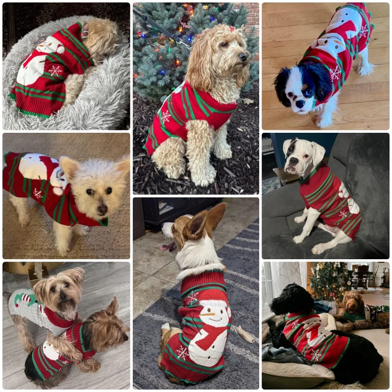 Christmas Dog Sweaters for Small Medium Dogs Winter Dog Clothes Fashion Print Puppy Knitted Pullover Cat Sweater Pet Turtleneck