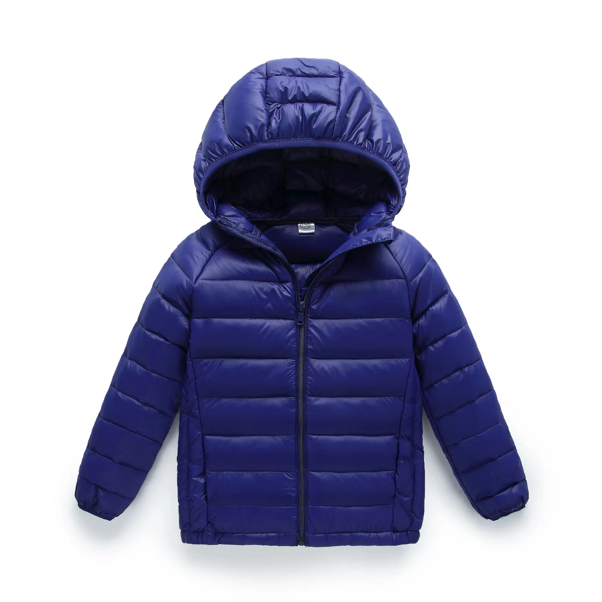 

New autumn and winter lightweight and warm children's down cotton jacket, unisex hooded solid color jacket for men and women