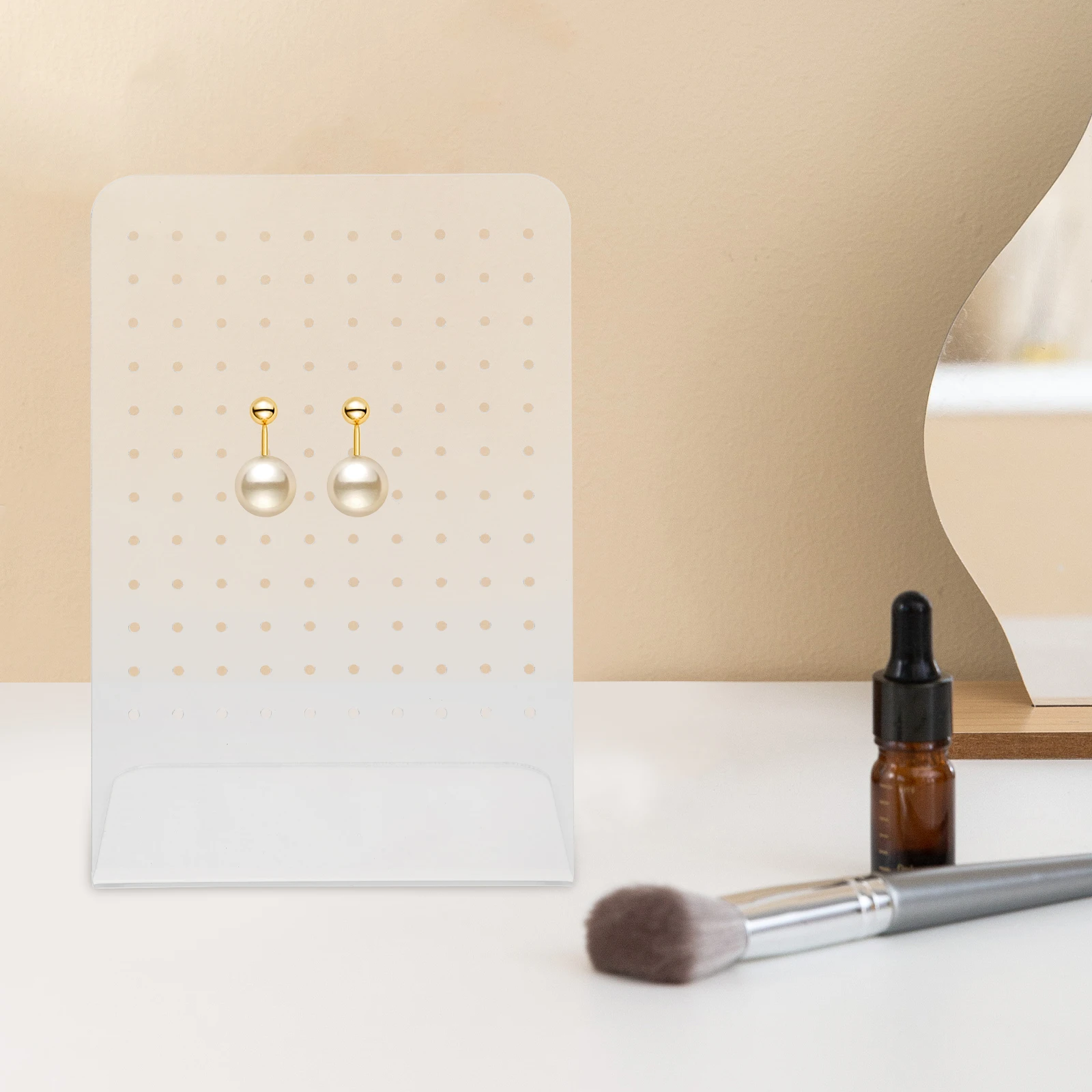 

2 Pcs Earrings Jewelry Storage Rack Acrylic Holder Display Stand Studs White Organizer