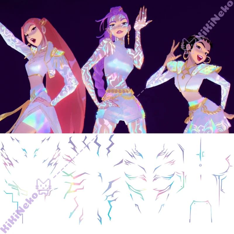 

KPop Demon Hunters Rumi Cosplay Prop Laser Tattoo Sticker Anime Rumi Kang Tattoo Sticker Demonizing Sticker Hallowmas Party Prop