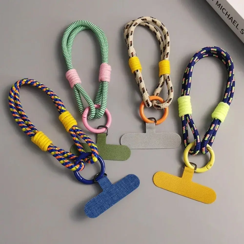 Universal Nylon Phone Lanyard Candy Colors Anti-lost Rope Phone Wrist Straps Simple Hanging Rope Phone Case Strap Keychain