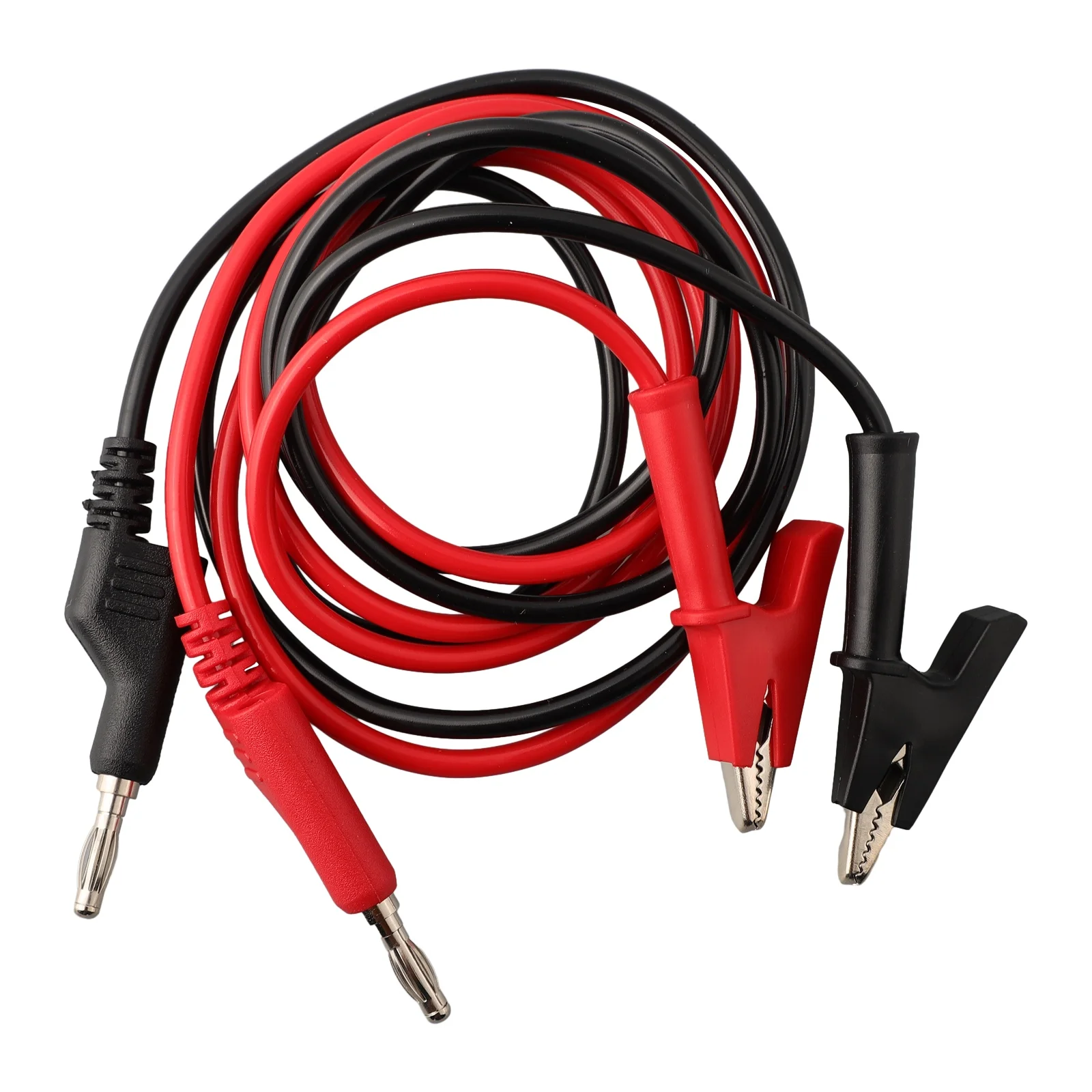 2pcs Cable Silicone Banana Crocodile For Alligator Clip Test Leads 1m Cable 4mm Multi-strand Copper Wire Power Tools Parts
