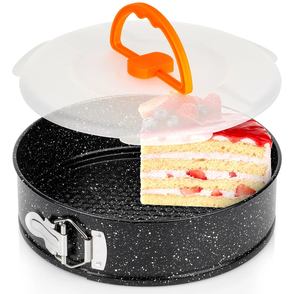 Tortownica opvouwbare granieten pan met deksel, 24 cm.